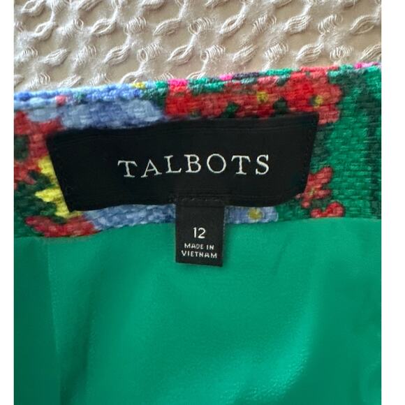 Talbots Floral Pencil Skirt Green 12 - Picture 9 of 10
